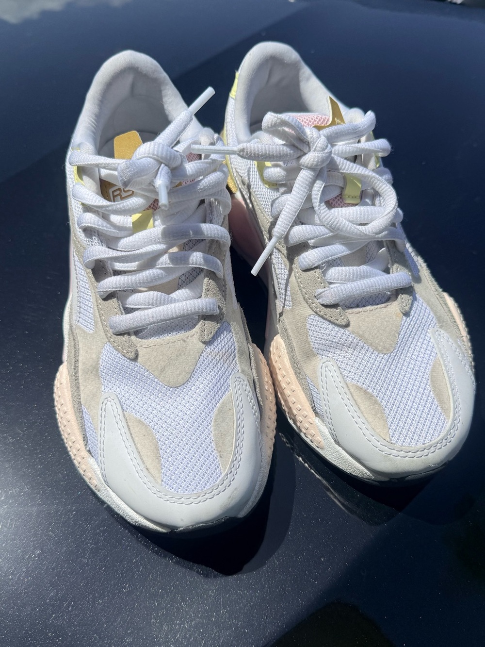 Puma White and Beige Women's Sneakers